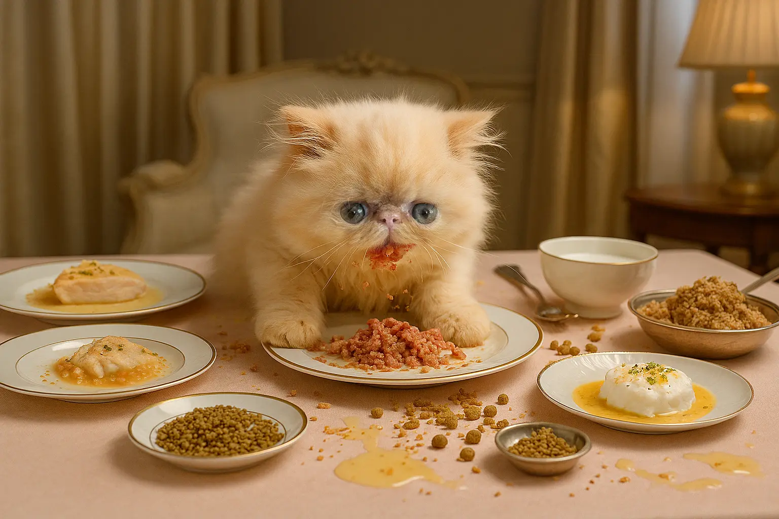 le chaton persan : quand passer aux croquettes?